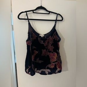 Cropped Velvet Strappy Tank